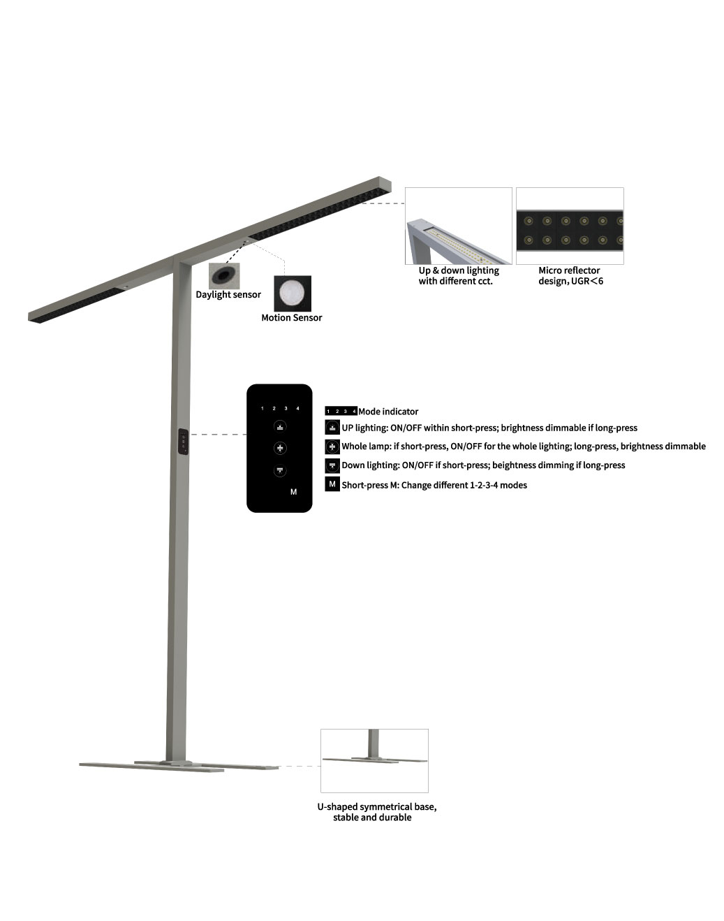 Natash-S Double Head Free Standing LED Lighting Product Details